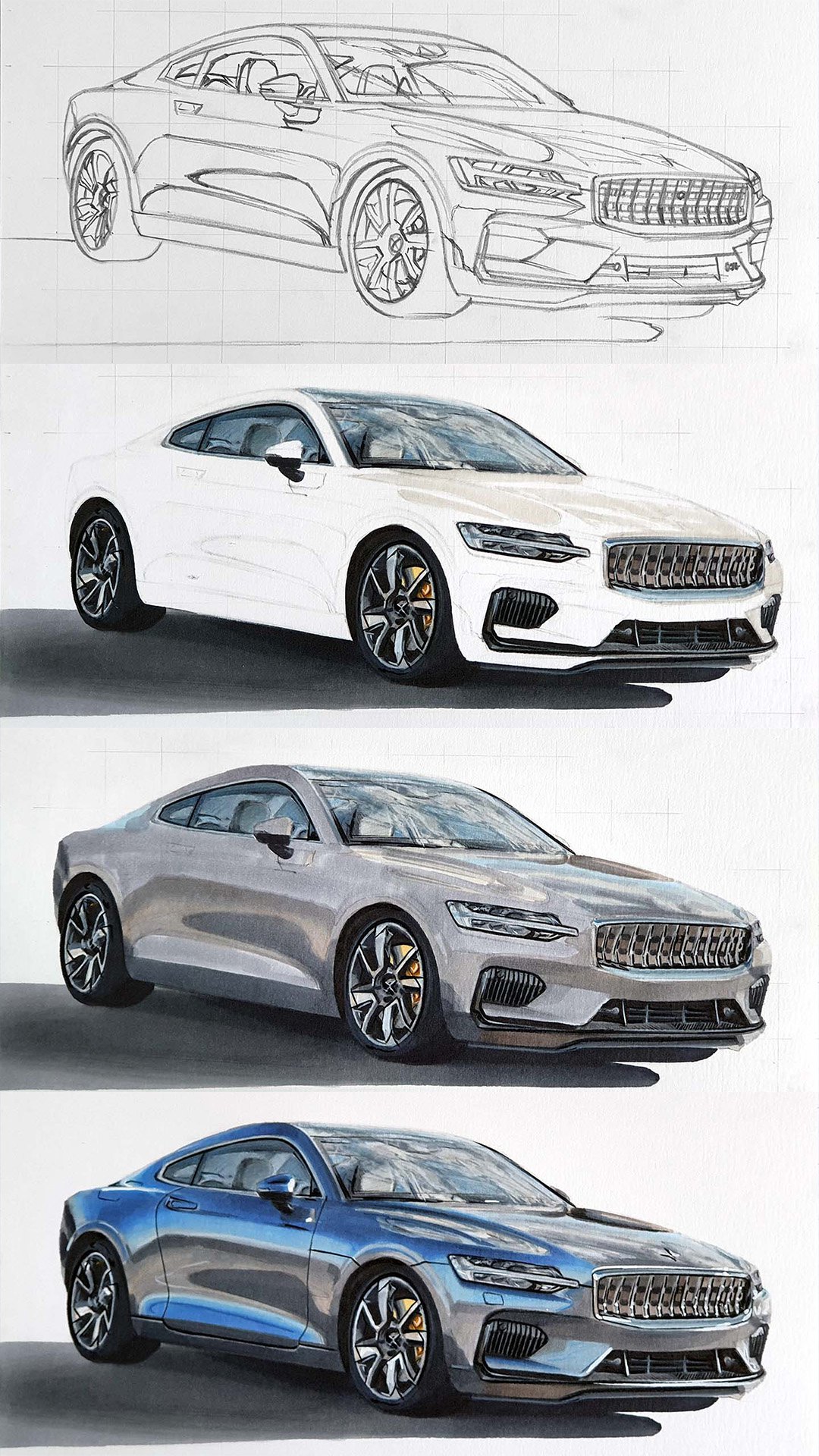 How to Draw an Easy AND Realistic Car StepbyStep Tutorial